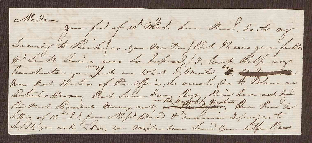 Note to Miss Clifton from Henry Bright