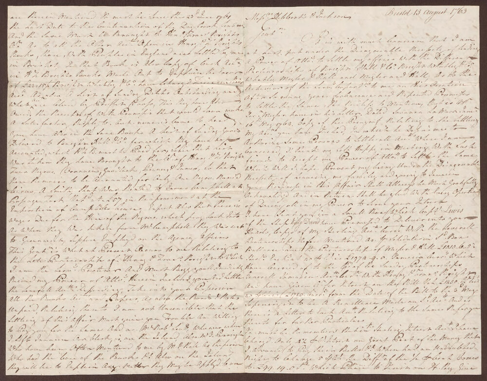 Copy of letter to Hibberts and Jackson from Henry Bright