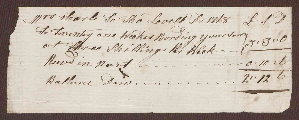 Mrs. Searle to Thomas Lovell, Dr.