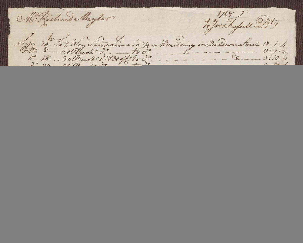 Mr. Richard Meyler [Account with] John Pugh