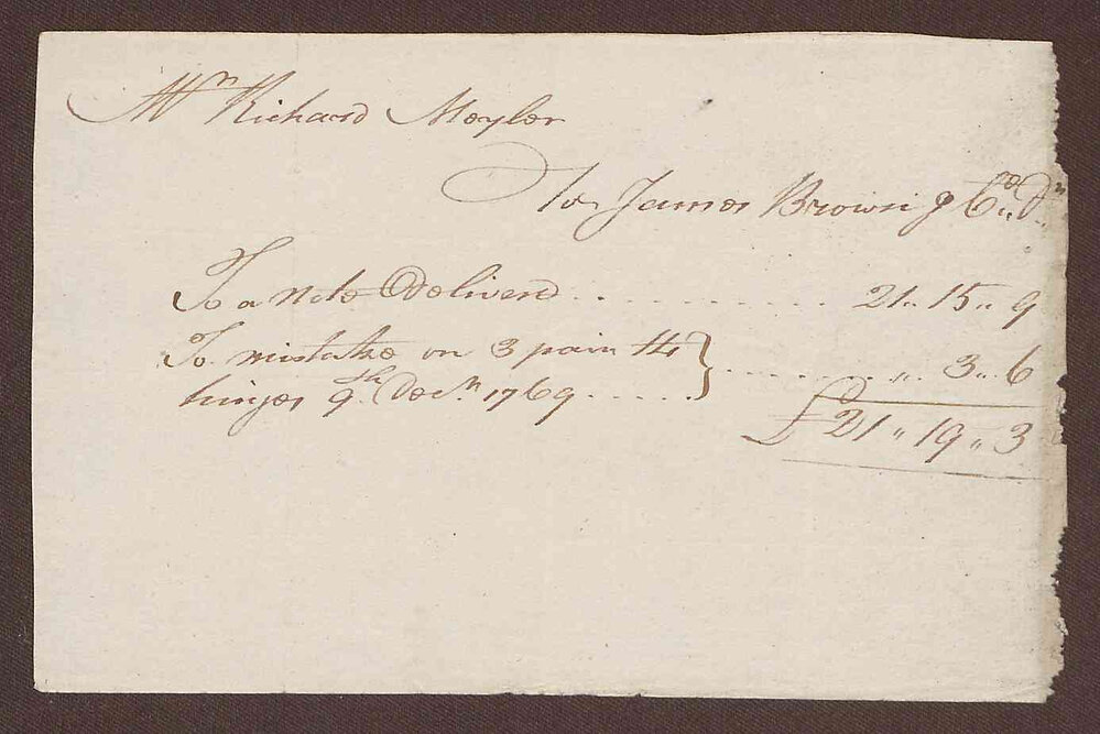 Mr. Richard Meyler [Account with] James Brown &amp; Co.