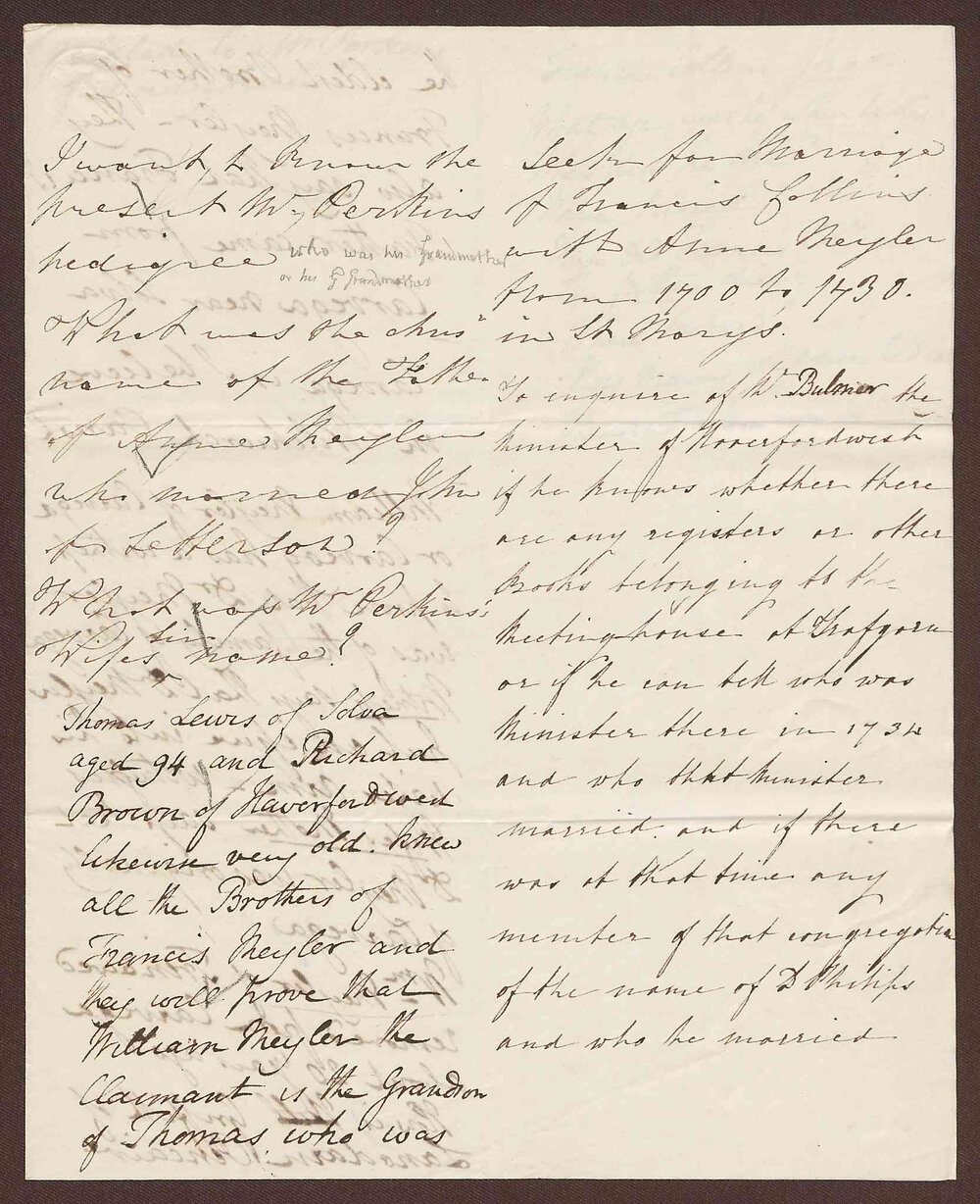 Re: William Perkin's pedigree