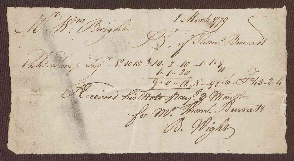 Accounts of William Bright