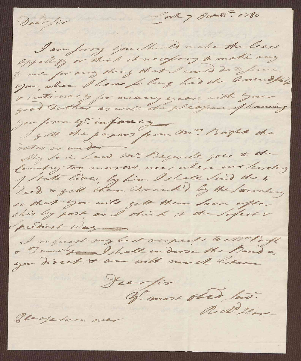 Letter to from Richard Hare