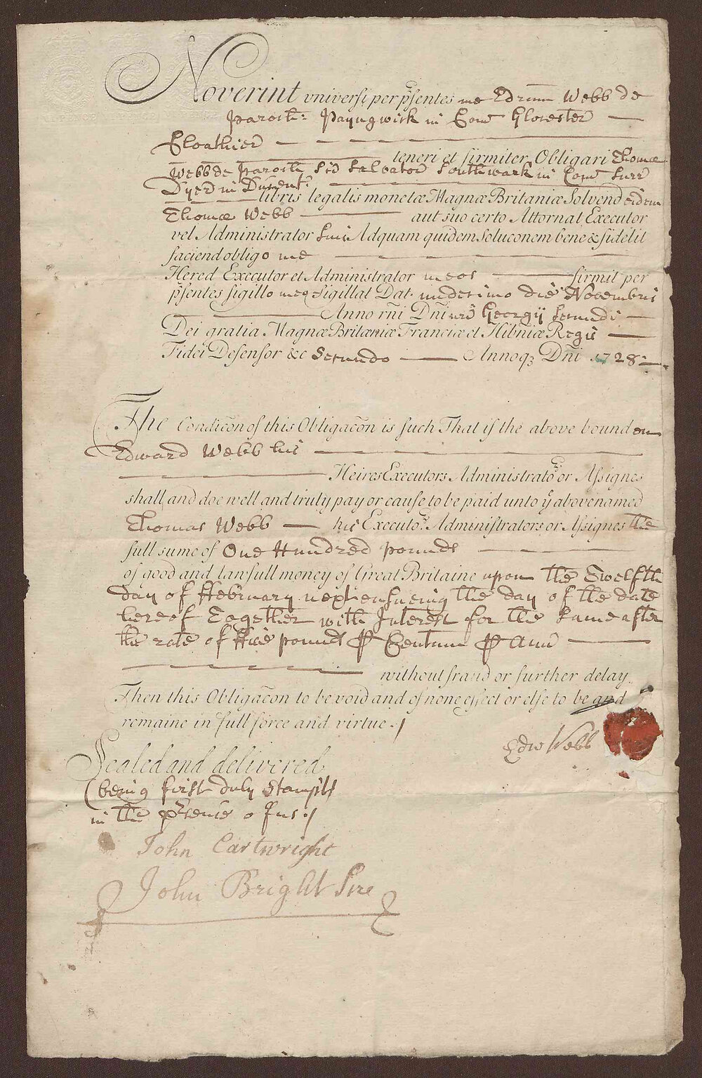 [?Letter] from Edward Wobb