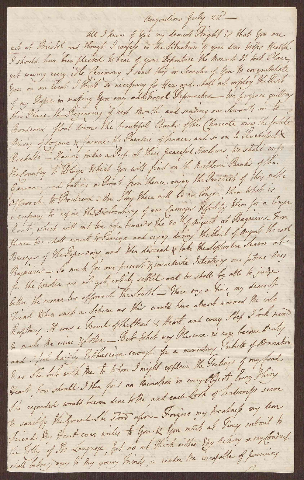 Letter to Richard Bright from Francis Randolph