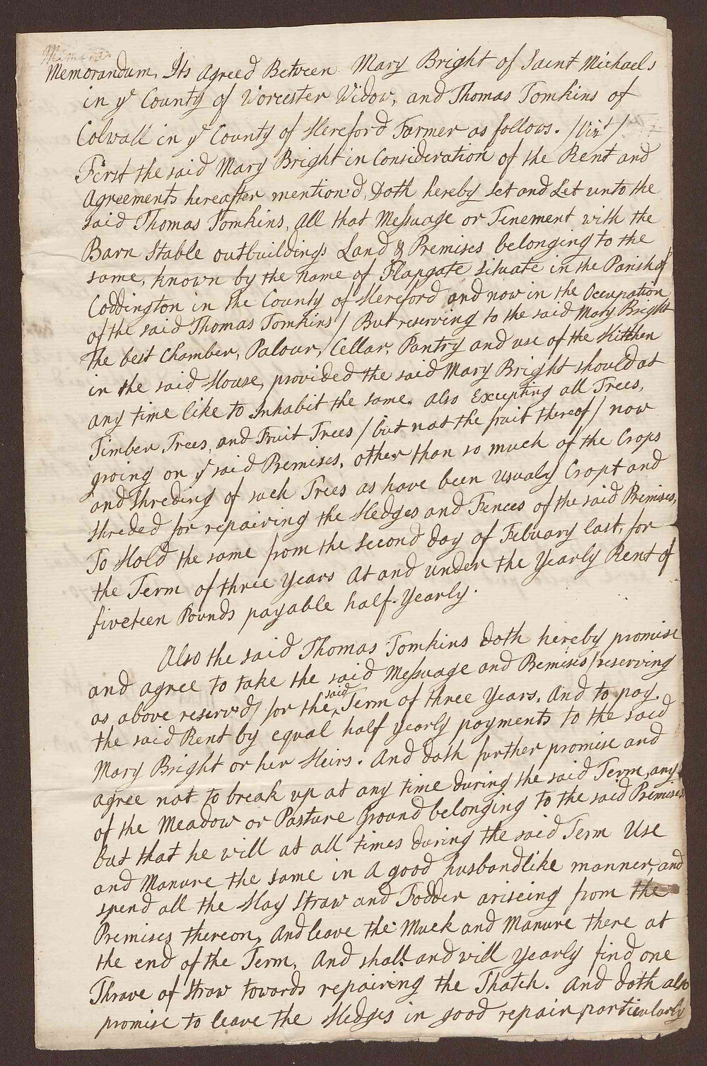 Memo and Letter. (i) Memo dated 10 April 1770.