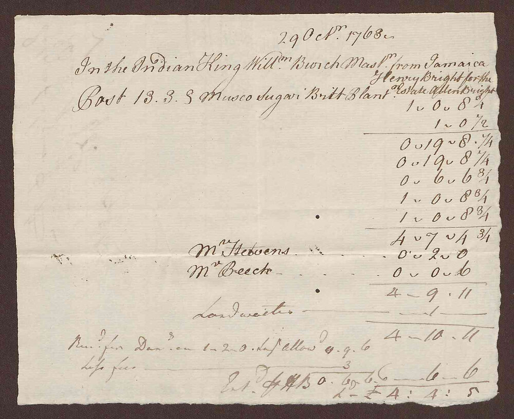 Account issued to William Burch