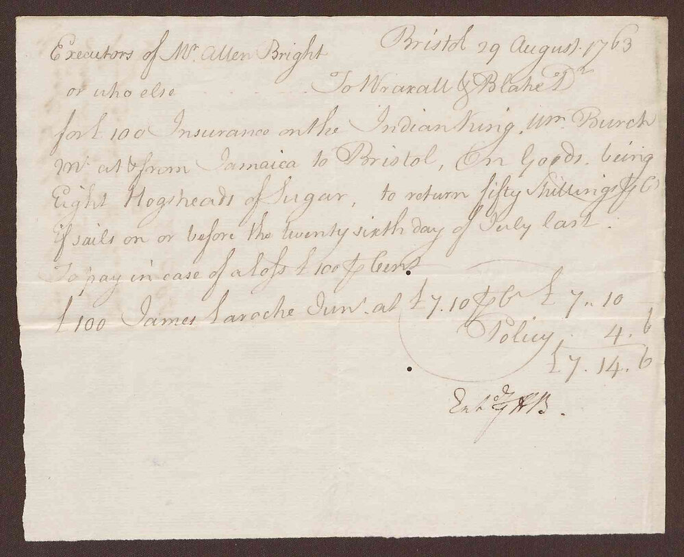 Note for &pound;100 issued by Wraxall and Blake