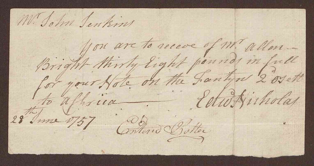 Note to John Jenkins
