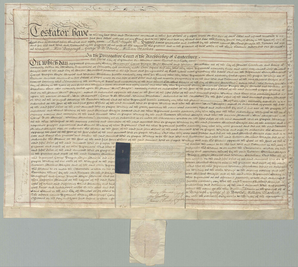 Probate of the Will of Richard Meyler, Broker and Merchant