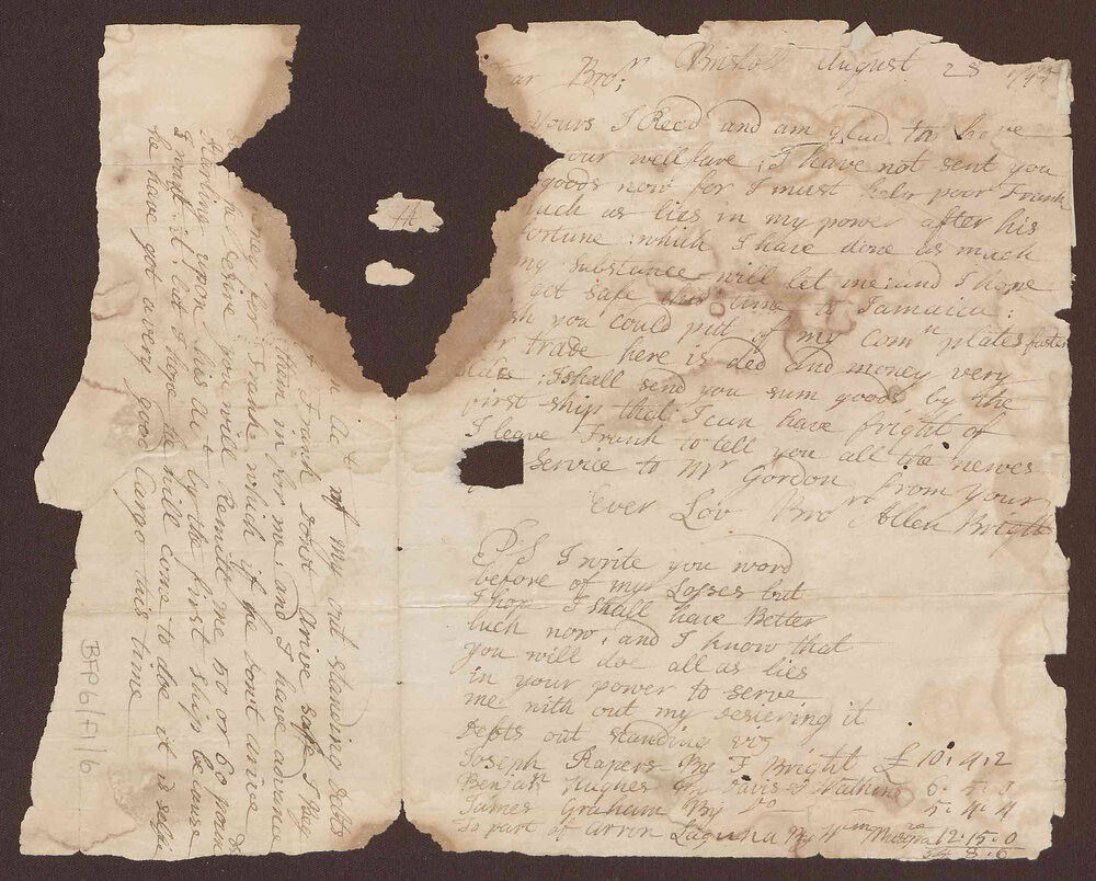 Letter to Henry Bright from Allen Bright, Bristol