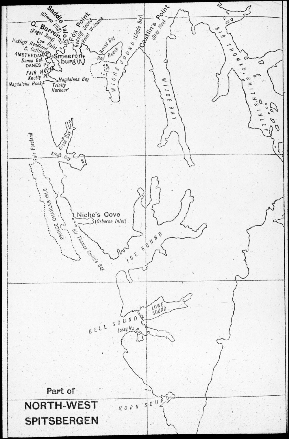 Map of north west Spitsbergen