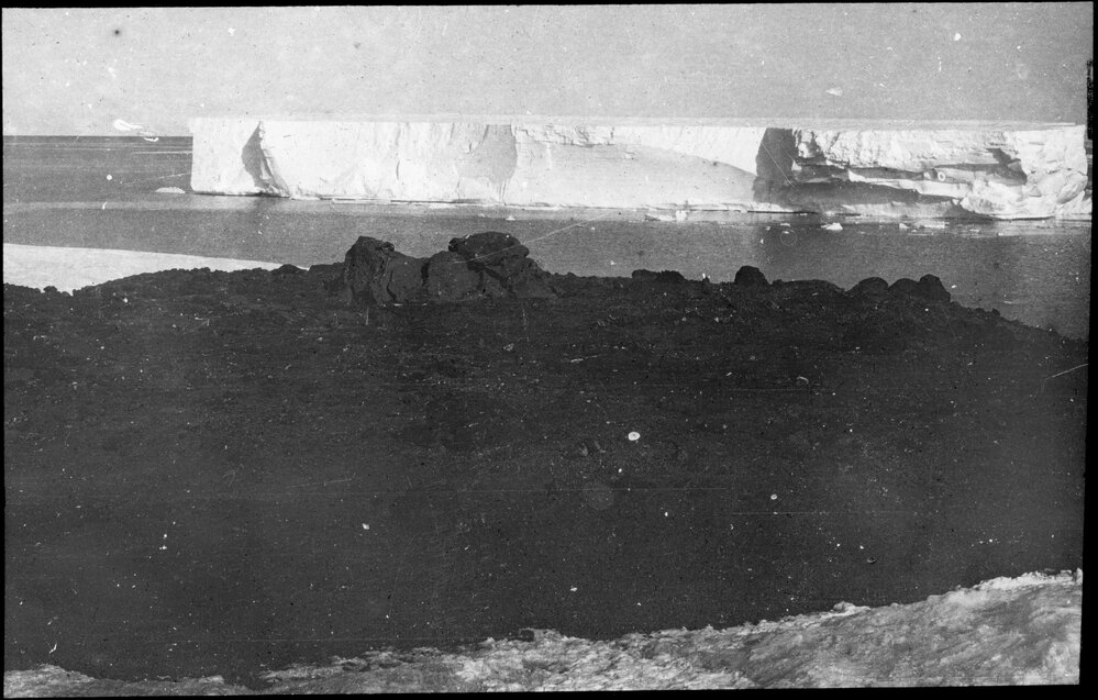 Tabular iceberg aground off Cape Evans