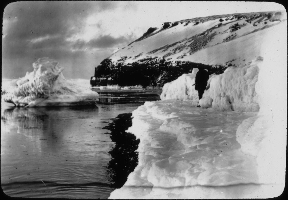 Ice foot and weathered iceberg