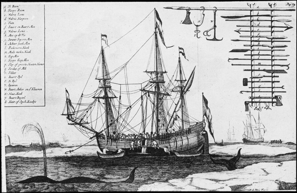 Early Dutch whaler with implements