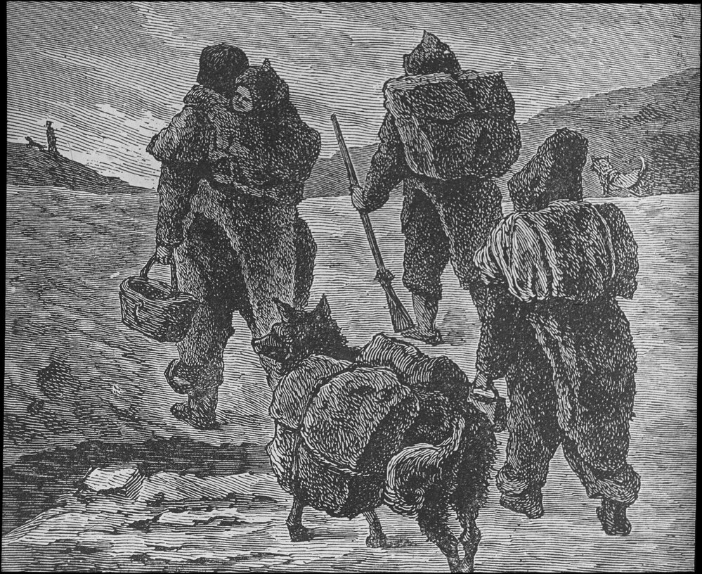 Eskimo going to hunting ground