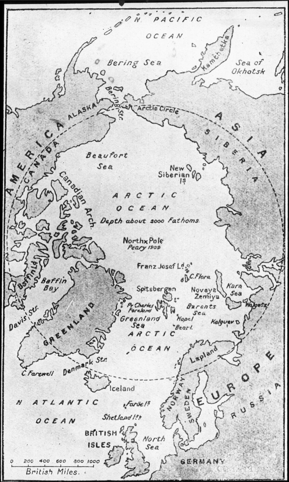 Map of the Bering Strait