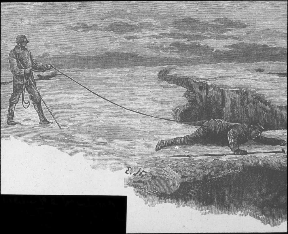 Crawling over the ice