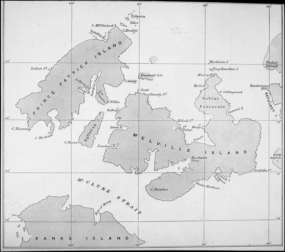 Map of the discoveries of the sledge parties