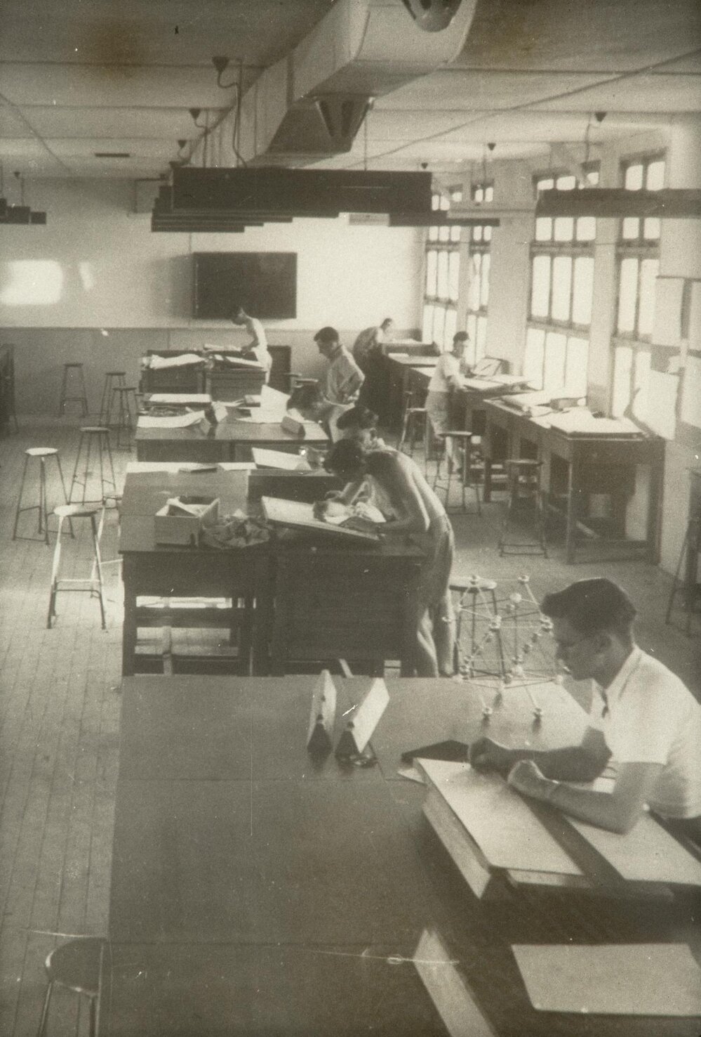 Architecture students at Mildura branch, University of Melbourne, 1947-1949.