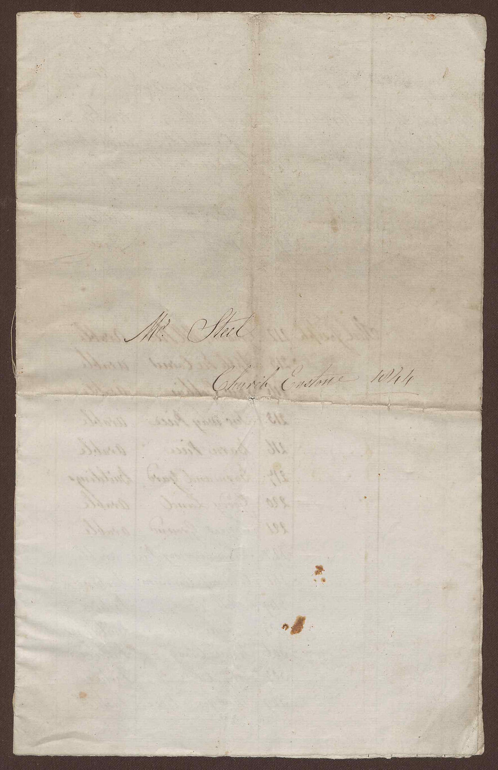 Joseph Steel - List of occupiers of church land - Enstone 1844