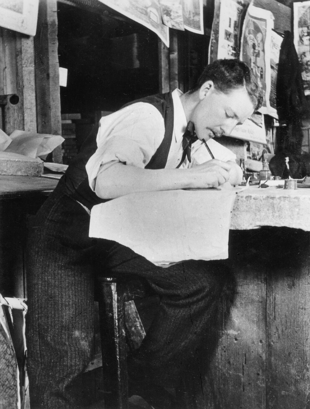 Walter Bennett in the Artists Department at F.W. Niven's publishing firm.