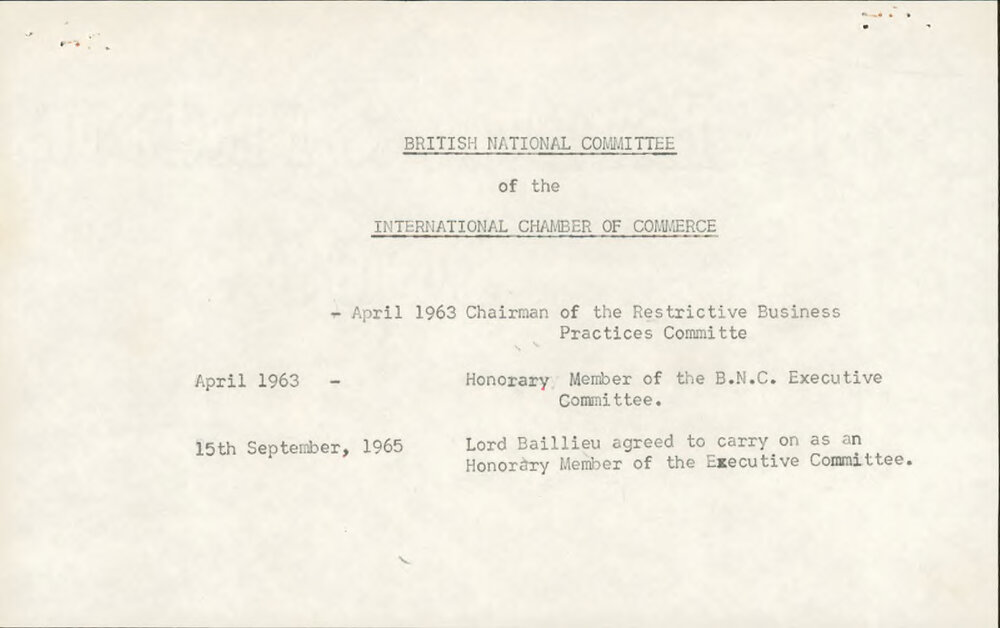 British National Committee of the International Chamber of Commerce, 1967