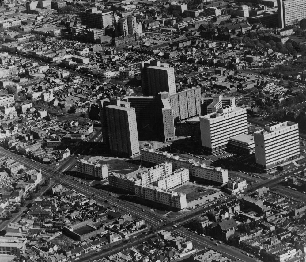 Aerial view of part of Carlton and some of the University of Melbourne, Parkville.