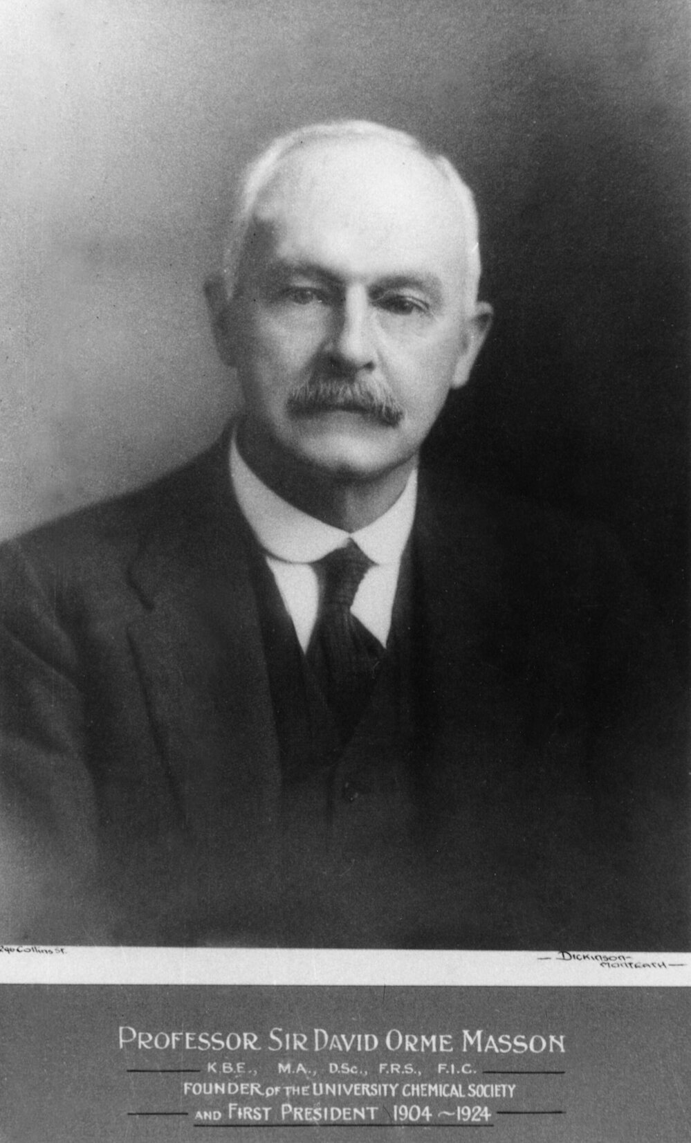 Portrait of  Professor Sir David Orme Masson, Professor of Chemistry, University of Melbourne.