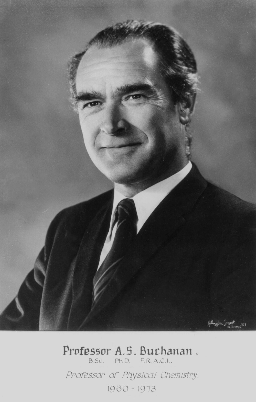 Portrait of  Professor A.S. Buchanan, Professor of Physical Chemistry, University of Melbourne.