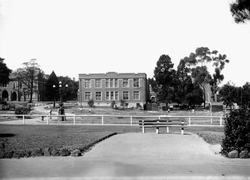 School of Chemistry construction site as seen from the Law School, University of Melbourne.