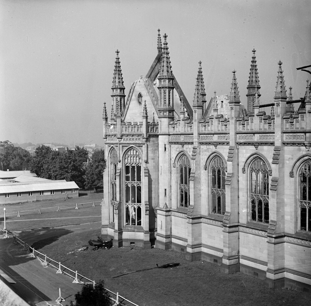Wilson Hall following fire.