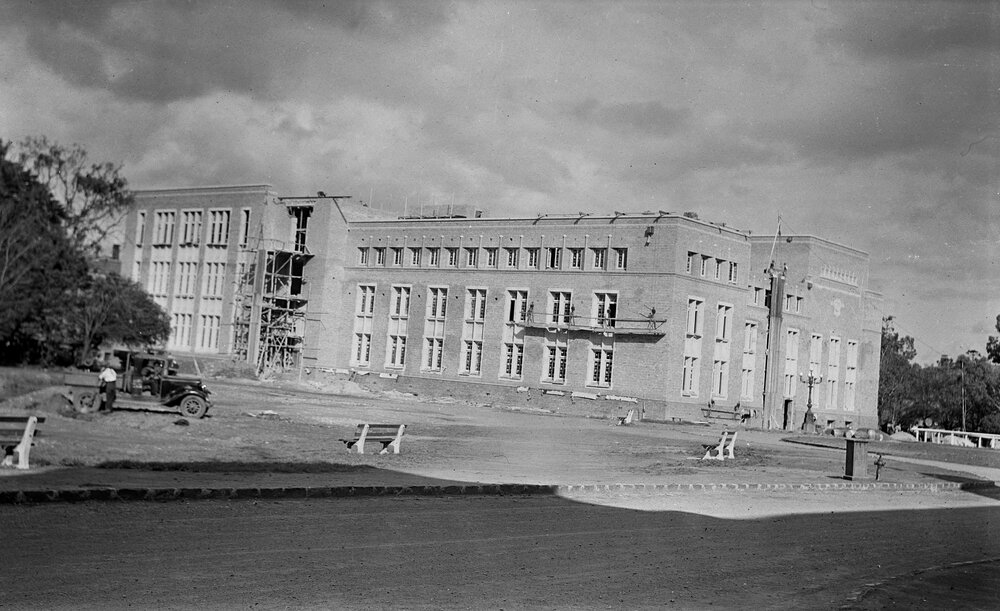 University building under construction.
