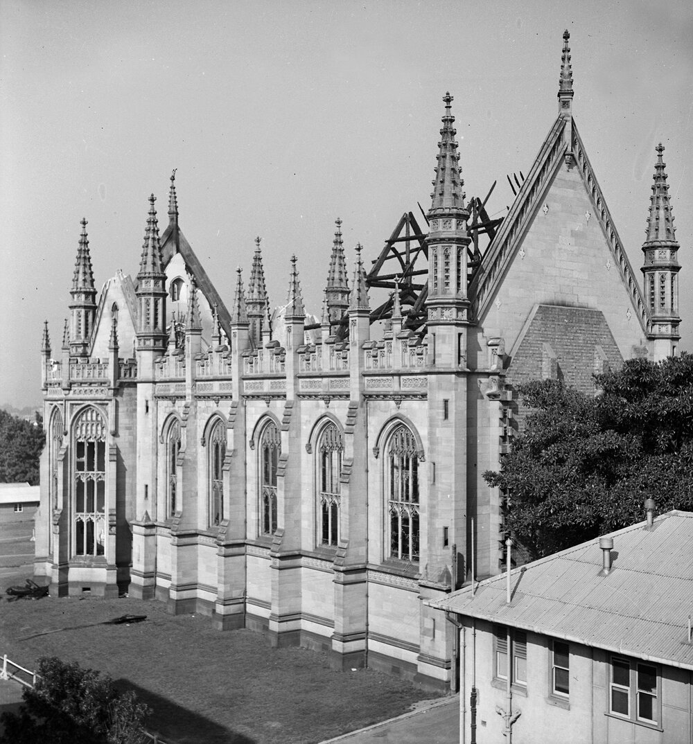 Wilson Hall following fire.