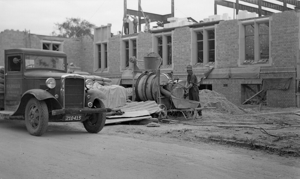 University building under construction - West side.