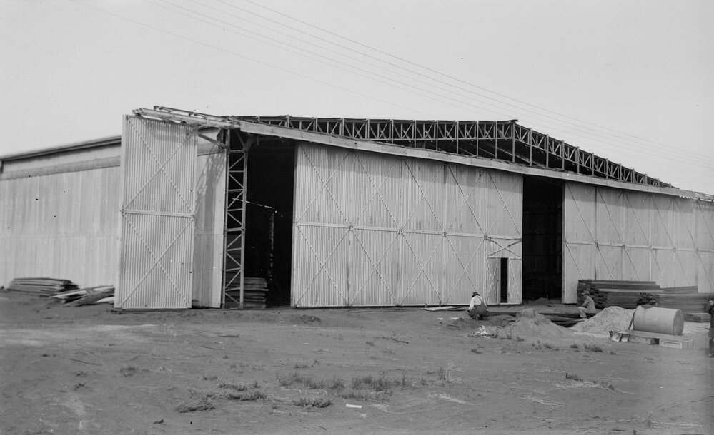 University building under construction.  Mildura campus - Bellman hangar.