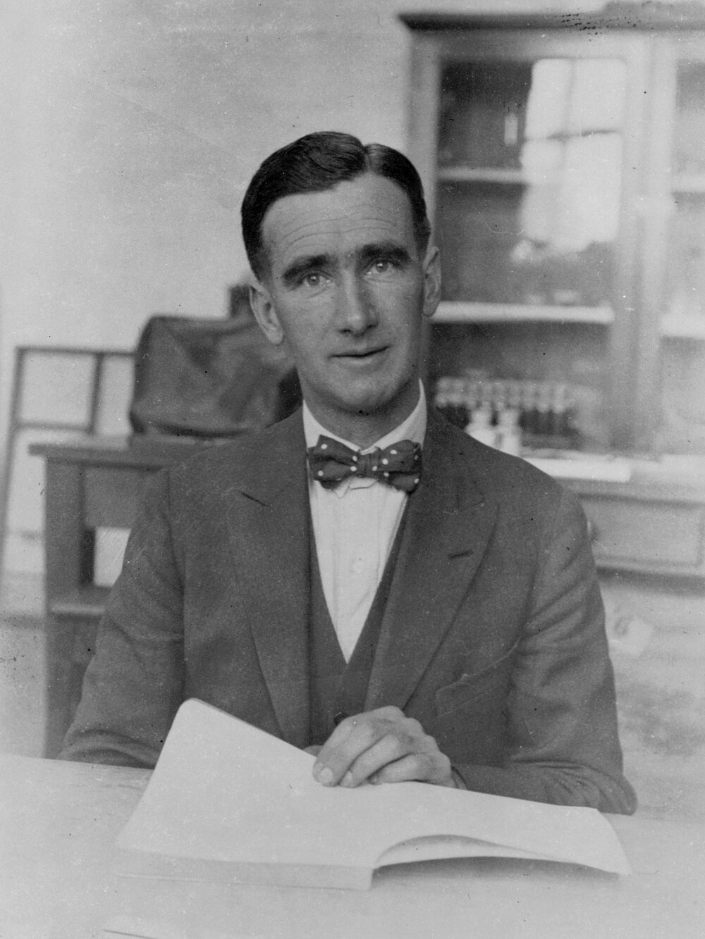 Copy portrait of Gus Ampt taken in Old Chemistry Building c1927.
