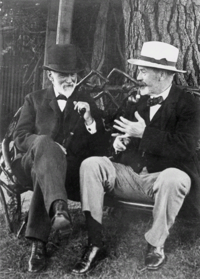 Alfred Felton and (Edward) William Grimwade at 'Harleston', Caulfield, Victoria.