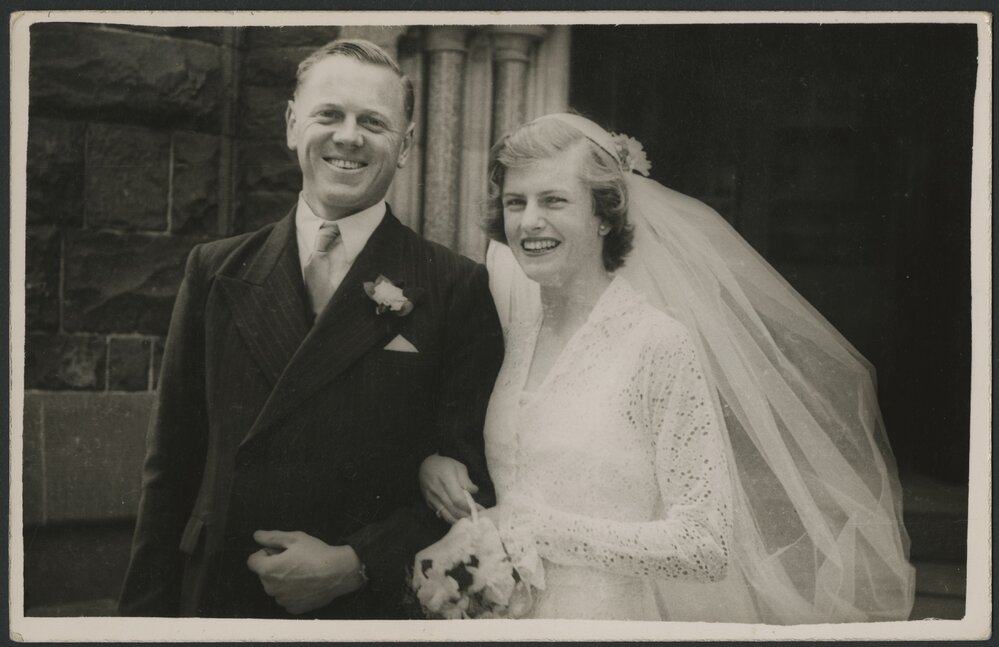 Wedding photograph of Elizabeth and P.M. Dexter