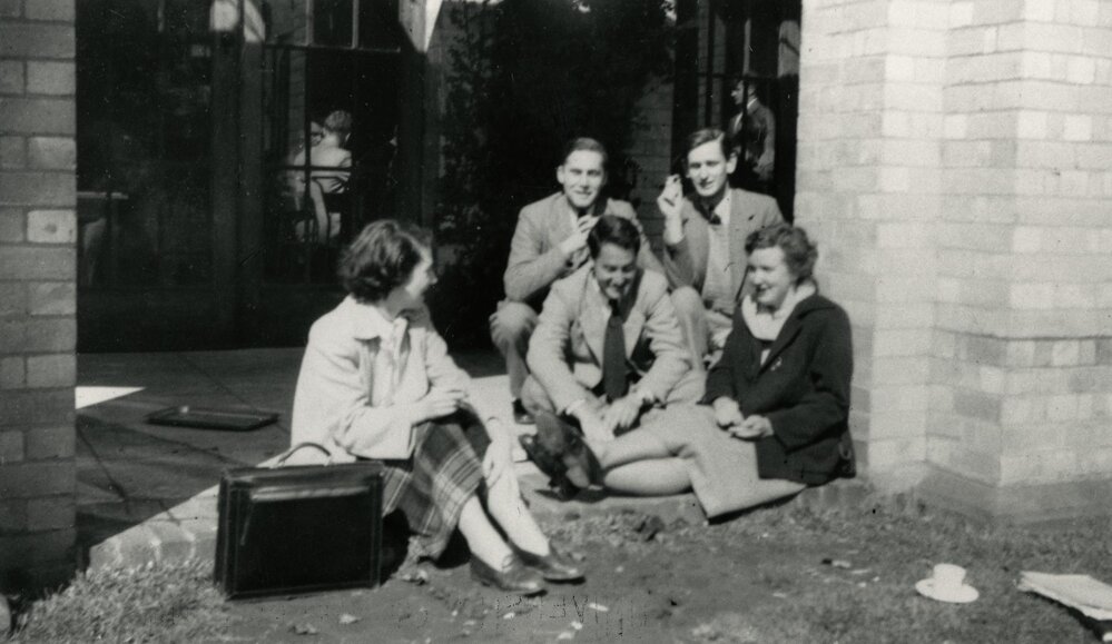Outside the Cafeteria, University of Melbourne,  September 1952.