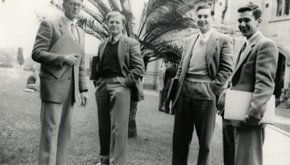 Just before a lecture, University of Melbourne,  3rd term 1954.