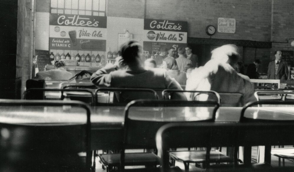Cafeteria, University of Melbourne, 3rd term 1954.