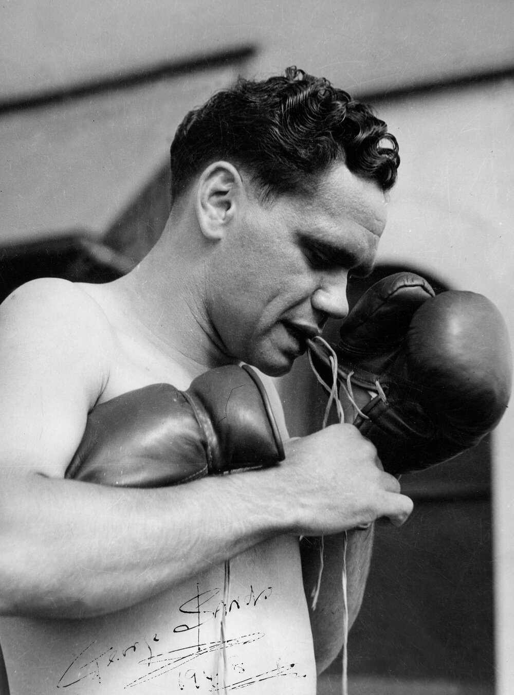 Autographed portrait of boxer George Sands