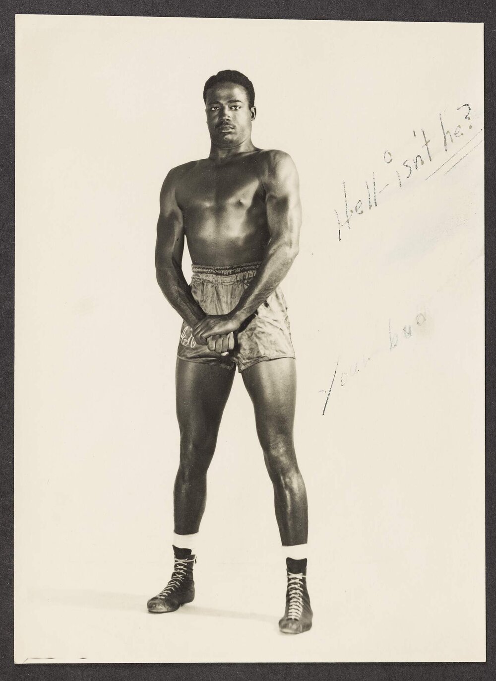 "Hell - isn't he? Your bud (?)