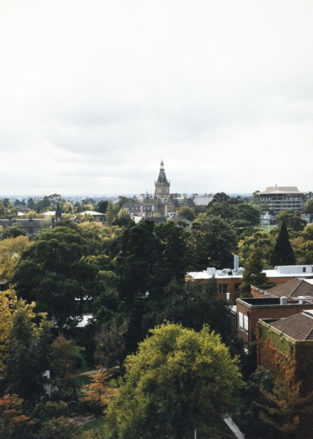 View from Babel building, University of Melbourne, May 1986.
