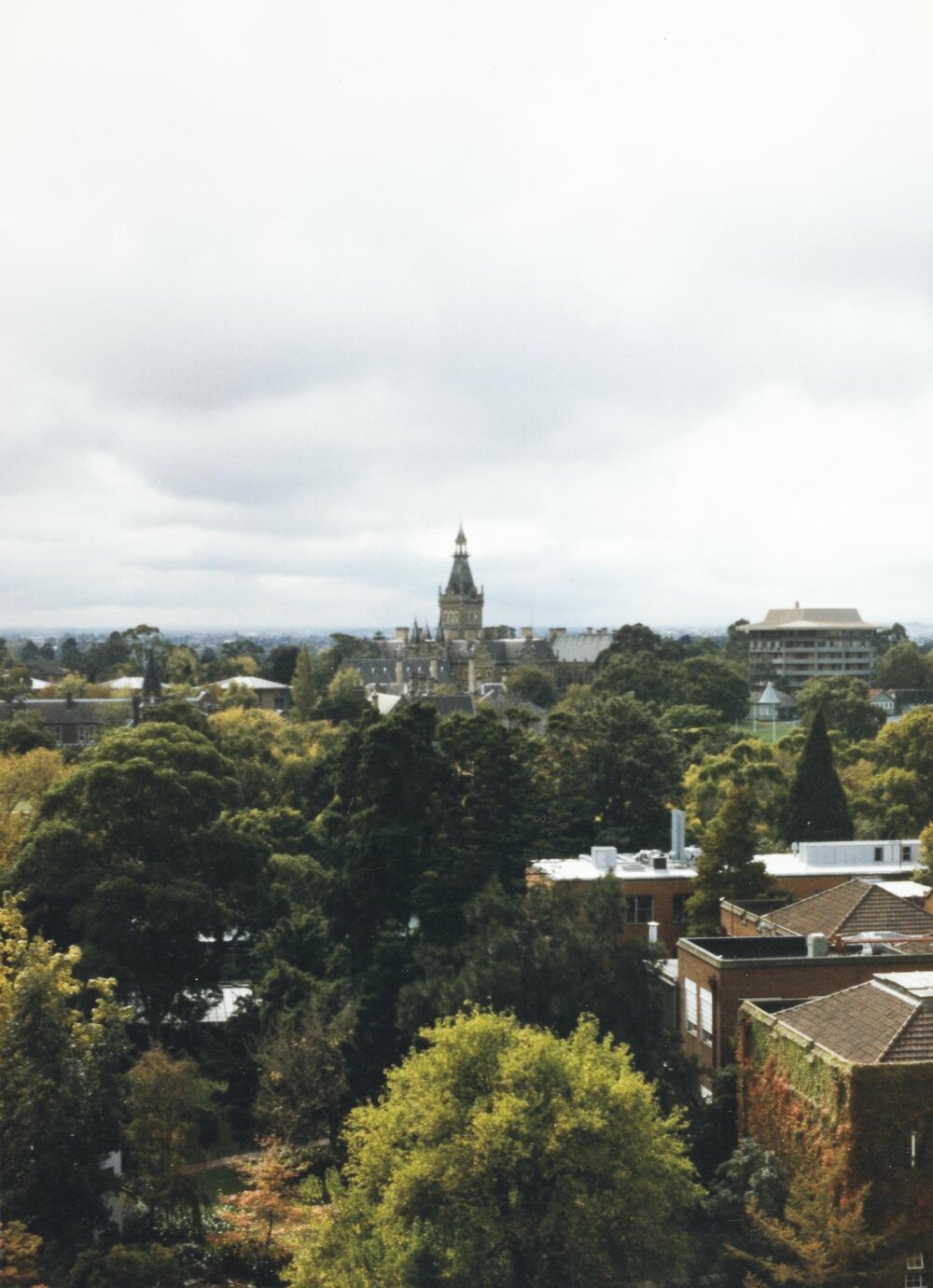 View from Babel building, University of Melbourne, May 1986.