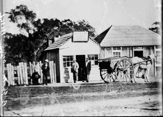 An early street scene, including a National Bank of Australasia building.