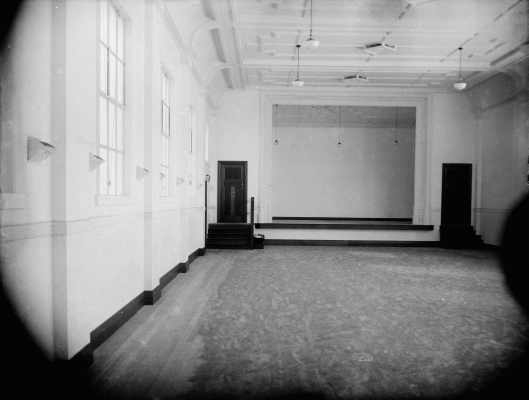 An interior view of an unidentified empty hall in Benalla.