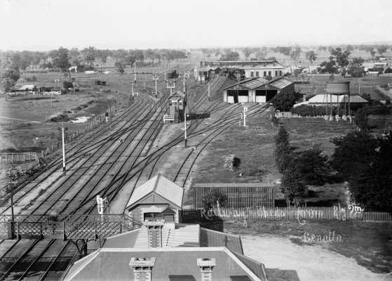 Railway yards and buildings at Benalla Railway Station.